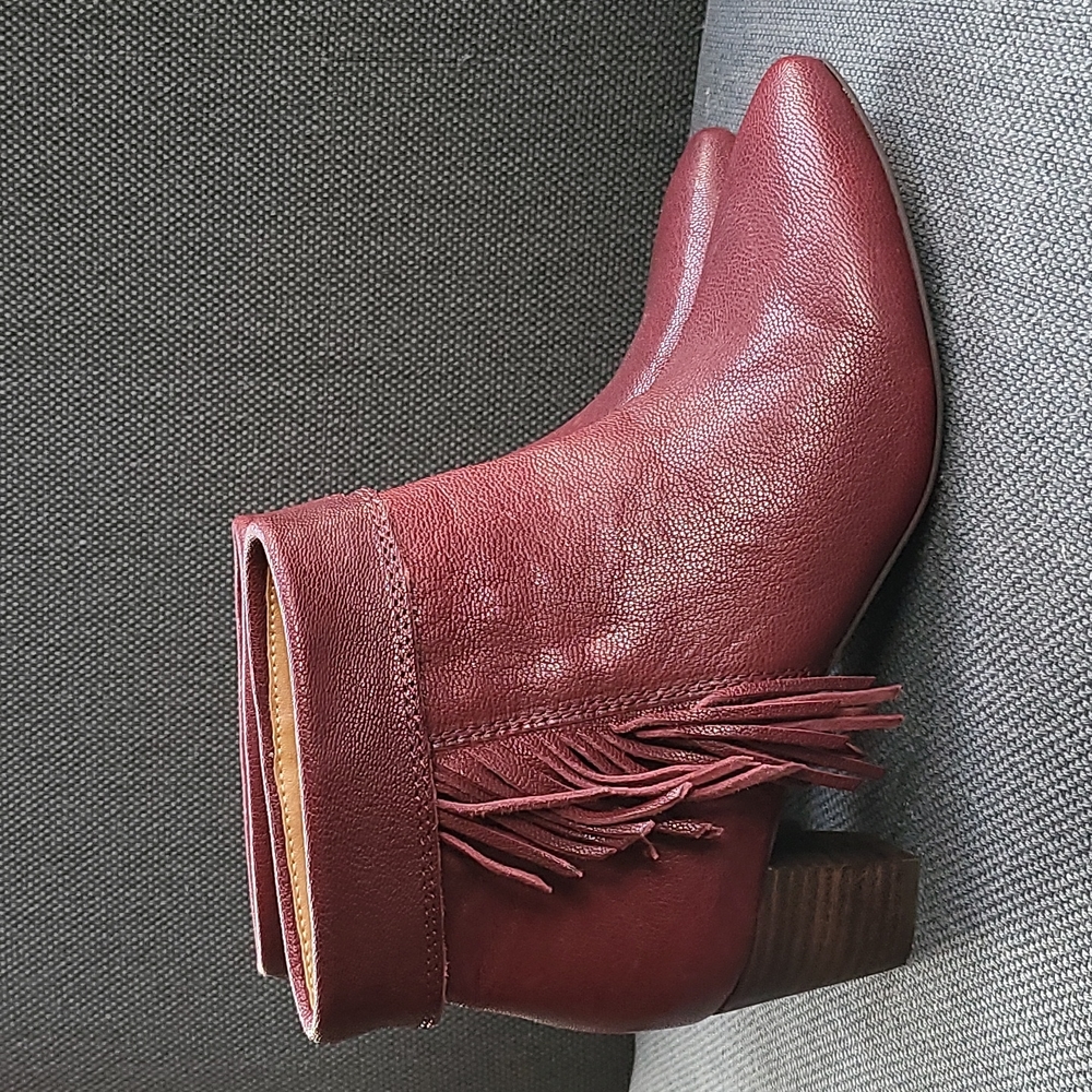 Lucky Brand Zakina Red Leather Bootie